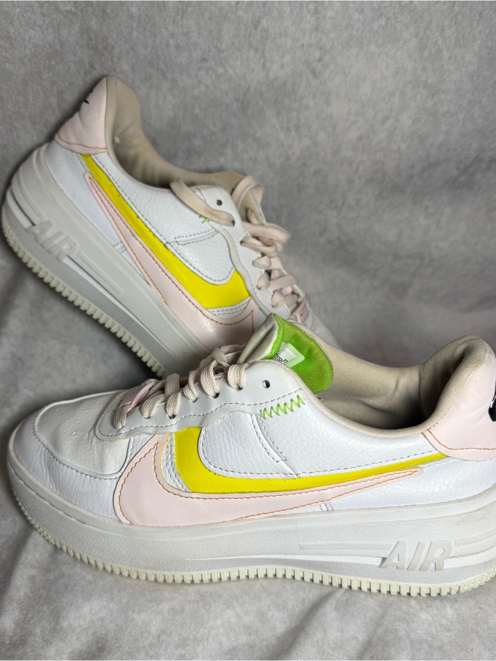 Nike Air Force 1 PLT.AF.ORM Platform Sneakers Pink Yellow Women’s 6.5